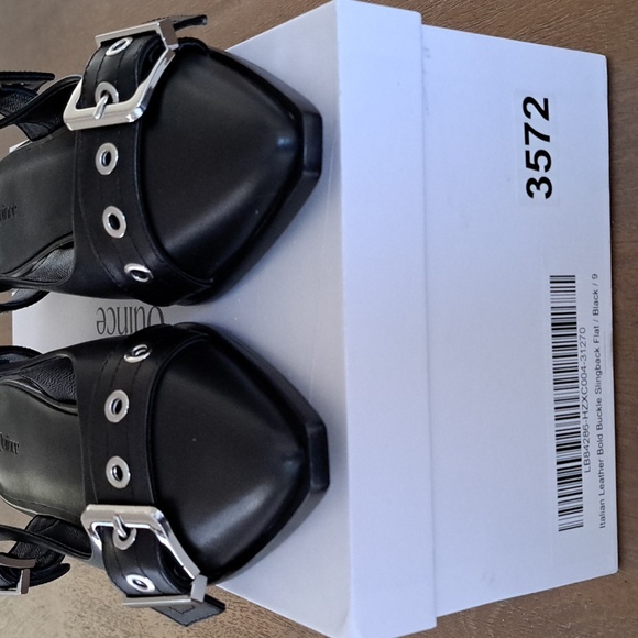 Quince Italian Leather Bold Buckle Slingback - Color: Black - Size: 9 - Picture 4 of 10